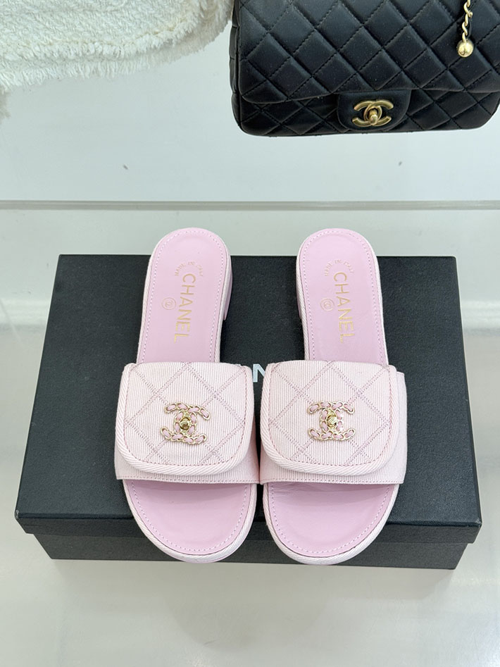 最高級シャネルスーパーコピー CHANEL CCロゴ ミュール コットン ビジュー ターンロック ピンク 2631014 シャネル 靴 レディース 人気 - 画像 (7)