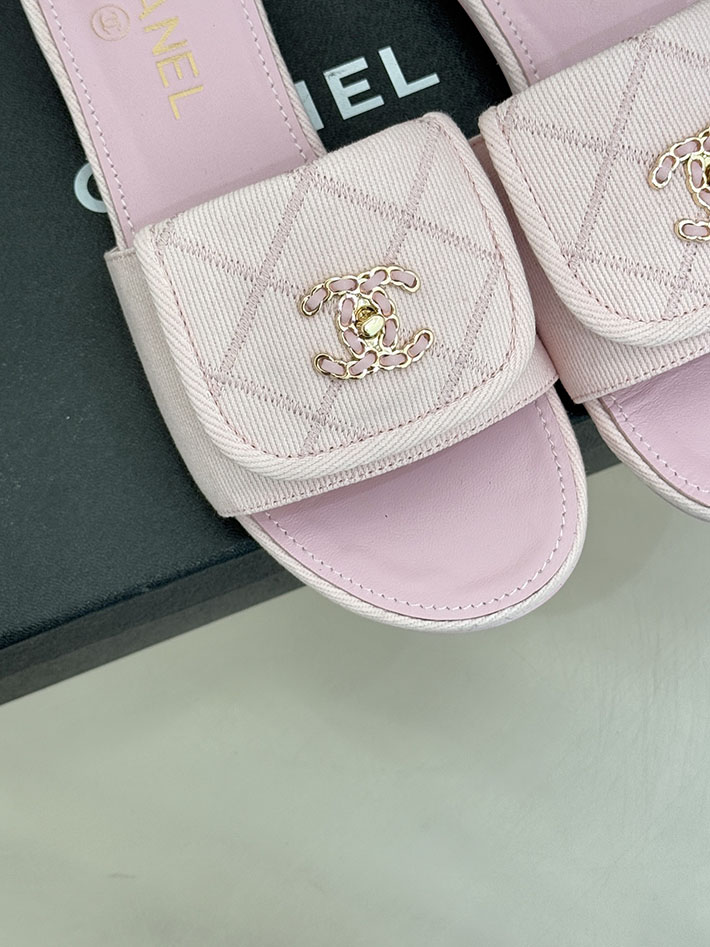 最高級シャネルスーパーコピー CHANEL CCロゴ ミュール コットン ビジュー ターンロック ピンク 2631014 シャネル 靴 レディース 人気 - 画像 (4)