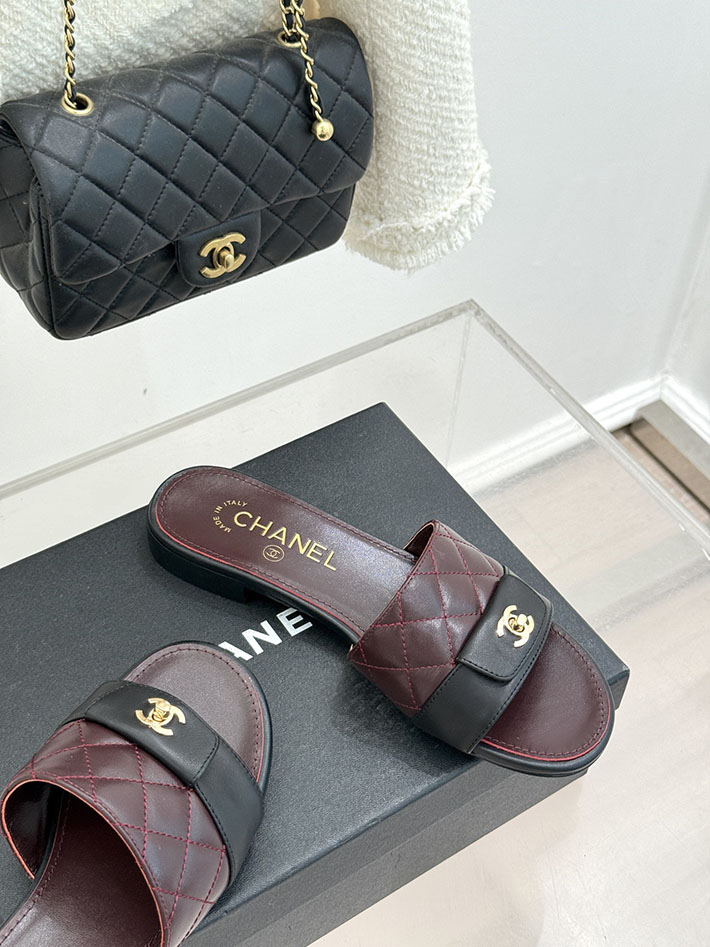 最高級シャネルスーパーコピー CHANEL マトラッセ ココマーク サンダル ミュール おしゃれ ワインレッド 2631047 シャネル 靴 アウトレット - 画像 (6)