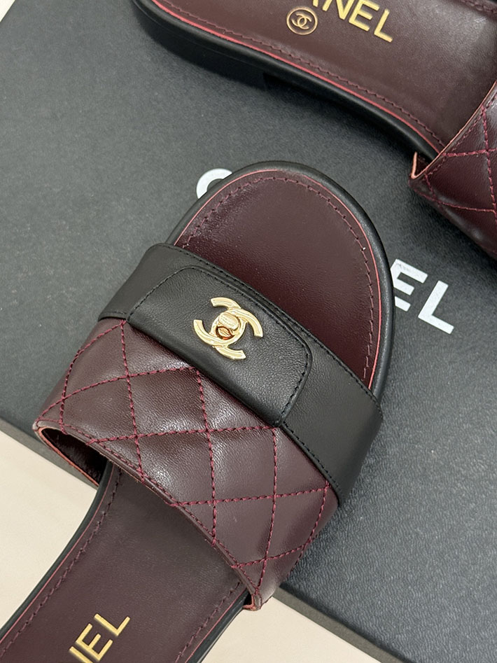 最高級シャネルスーパーコピー CHANEL マトラッセ ココマーク サンダル ミュール おしゃれ ワインレッド 2631047 シャネル 靴 アウトレット - 画像 (4)