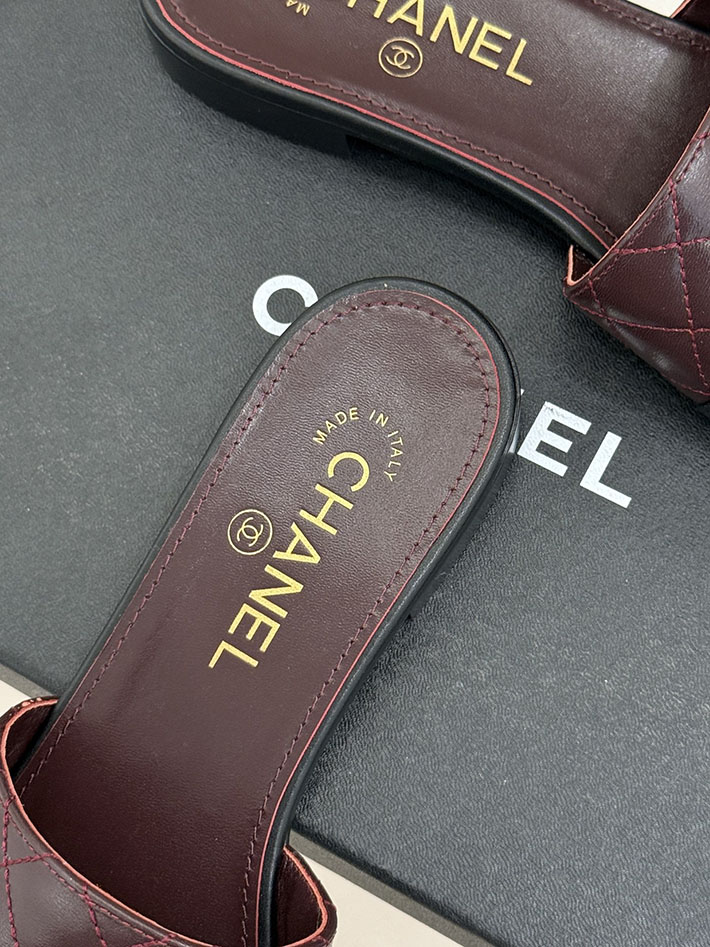 最高級シャネルスーパーコピー CHANEL マトラッセ ココマーク サンダル ミュール おしゃれ ワインレッド 2631047 シャネル 靴 アウトレット - 画像 (3)