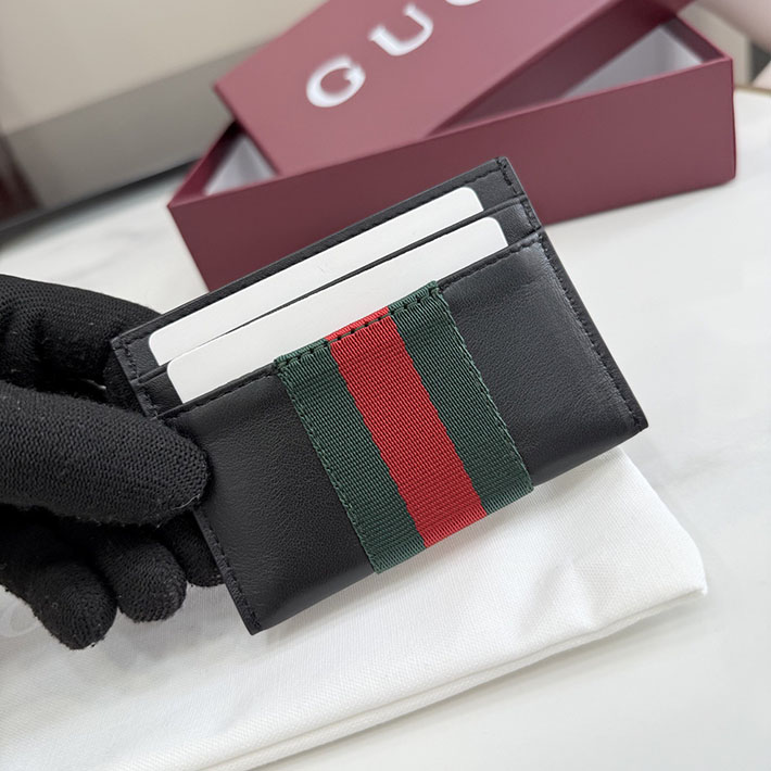 グッチ カードケース 人気 GUCCI ウェブトレードマーク カードケース ブラック 867277 AAGIT 1053 グッチ カードケース レディース - 画像 (6)