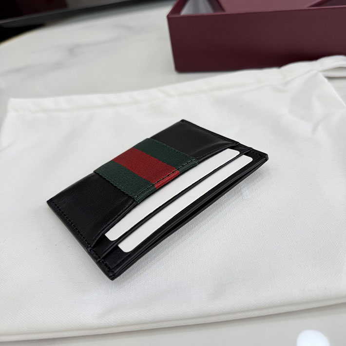 グッチ カードケース 人気 GUCCI ウェブトレードマーク カードケース ブラック 867277 AAGIT 1053 グッチ カードケース レディース - 画像 (4)