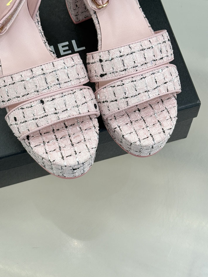 最高級シャネルスーパーコピー CHANEL シースルー スポーツ サンダル 厚底 レディース ピンク 2631094 シャネル サンダル ピンク - 画像 (4)