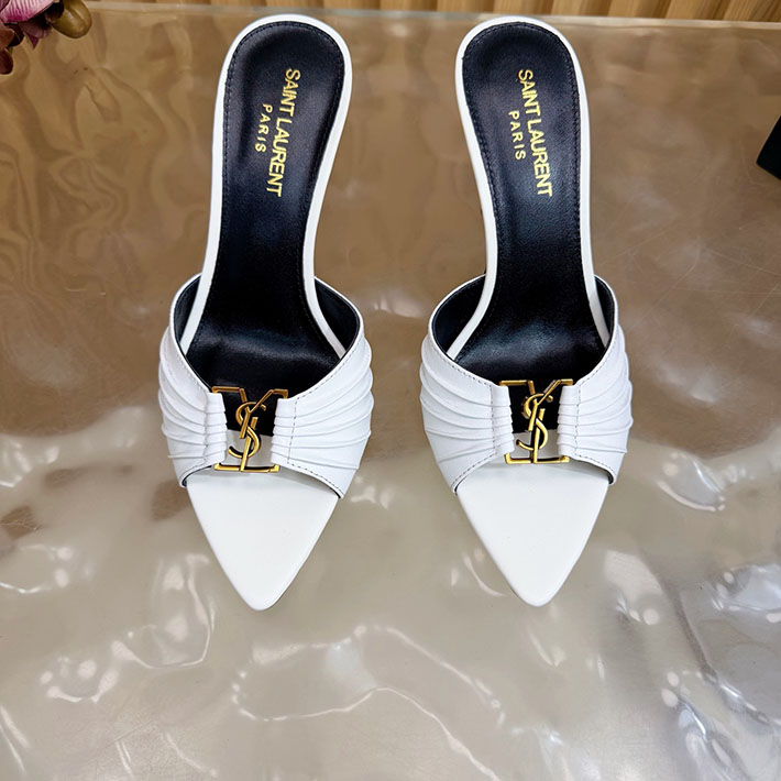 最高級サンローランスーパーコピー Saint Laurent バビロン ミュール スムースレザー ホワイト 2631199 サン ローラン 靴 レディース - 画像 (7)