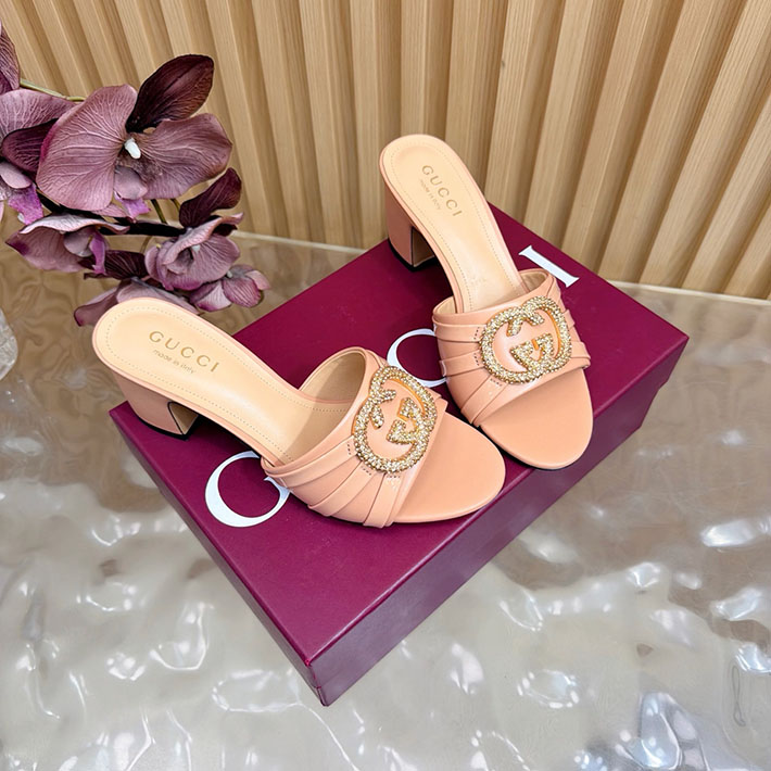 グッチ直営アウトレット店 GUCCI 2026年春夏 新作 インターロッキングG カットアウトサンダル ピンク 2631255 グッチ 靴 レディース - 画像 (8)