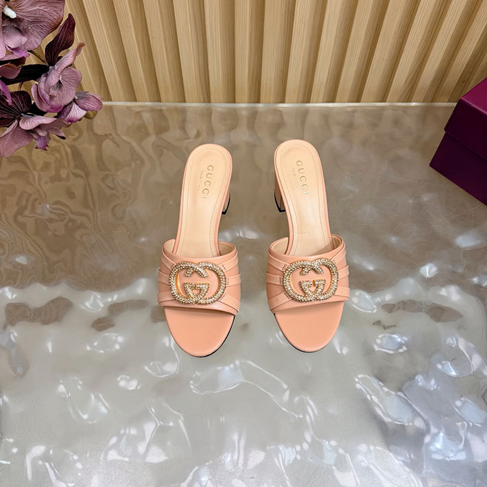 グッチ直営アウトレット店 GUCCI 2026年春夏 新作 インターロッキングG カットアウトサンダル ピンク 2631255 グッチ 靴 レディース - 画像 (7)