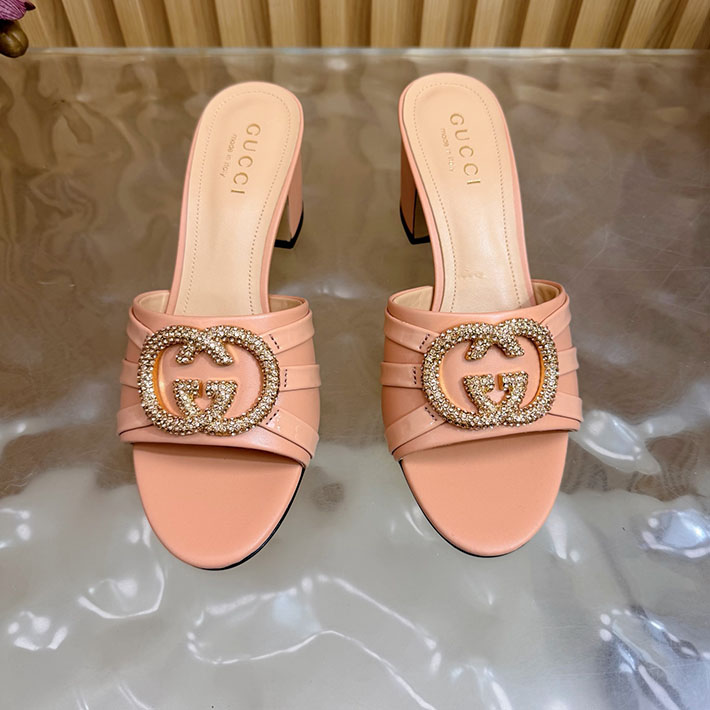 グッチ直営アウトレット店 GUCCI 2026年春夏 新作 インターロッキングG カットアウトサンダル ピンク 2631255 グッチ 靴 レディース - 画像 (6)