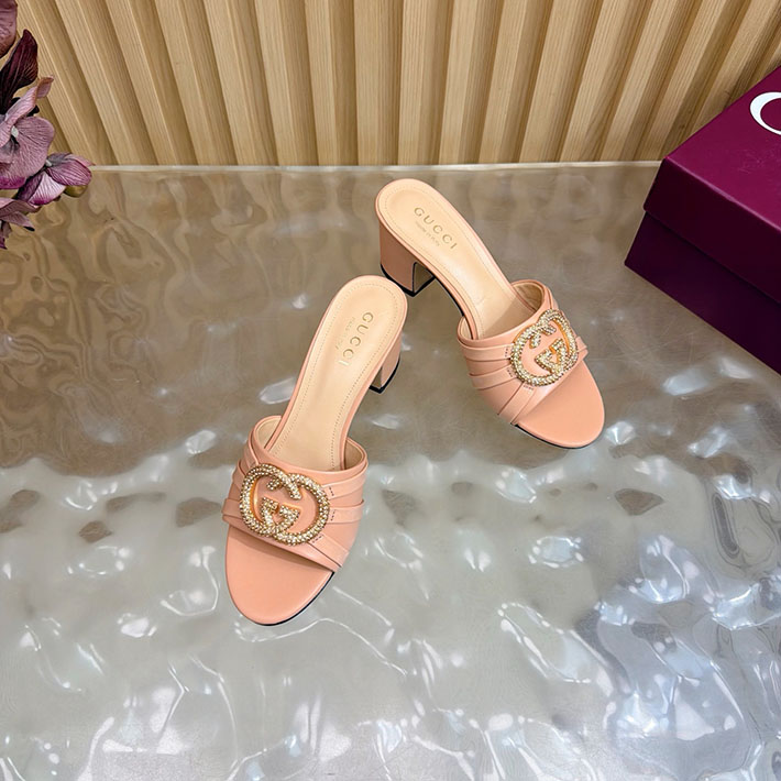 グッチ直営アウトレット店 GUCCI 2026年春夏 新作 インターロッキングG カットアウトサンダル ピンク 2631255 グッチ 靴 レディース - 画像 (5)