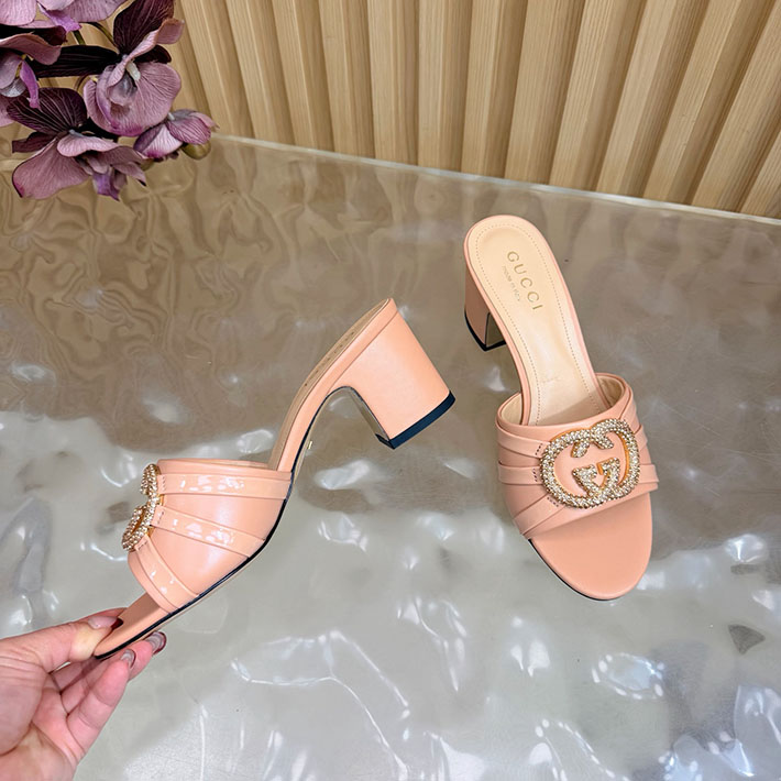 グッチ直営アウトレット店 GUCCI 2026年春夏 新作 インターロッキングG カットアウトサンダル ピンク 2631255 グッチ 靴 レディース - 画像 (4)