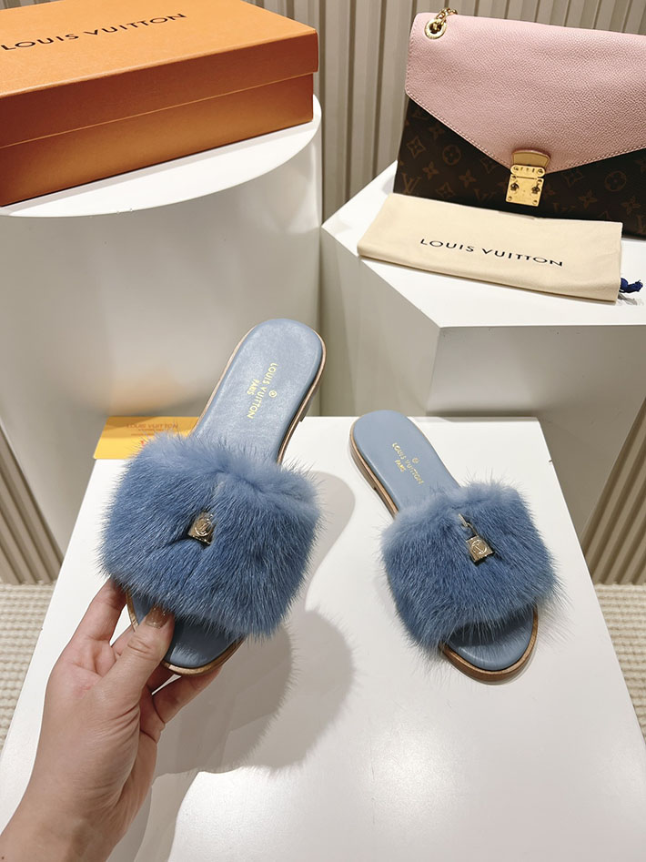 ルイヴィトン ファー サンダル LV Mule Lock It ミュール・ロックイット サンダル ブルー 2631379 ルイヴィトン サンダル アウトレット - 画像 (6)