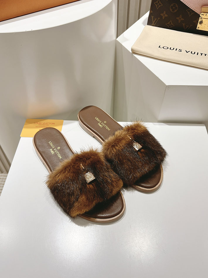 ルイヴィトン ファー サンダル LV Mule Lock It ミュール・ロックイット サンダル ブラウン 2631380 ルイヴィトン 靴 レディース - 画像 (2)
