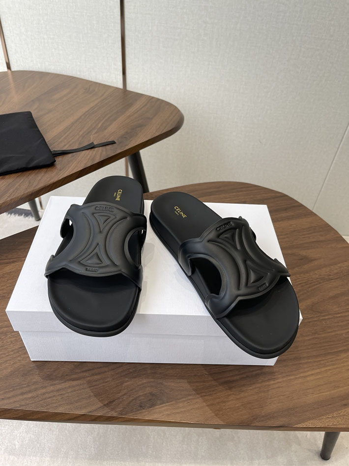 セリーヌ CELINE 靴 レディース トリオンフ スライド カーフスキン ベジタルタンニン ブラック 367325348C.38NO セリーヌ サンダル 人気 - 画像 (7)