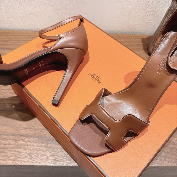 最高級エルメススーパーコピー HERMES サンダル ジョイ ヒール 10.5cm 7cm 4.5cm ブラウン 2631564 エルメス 靴 定価 - 画像 (2)