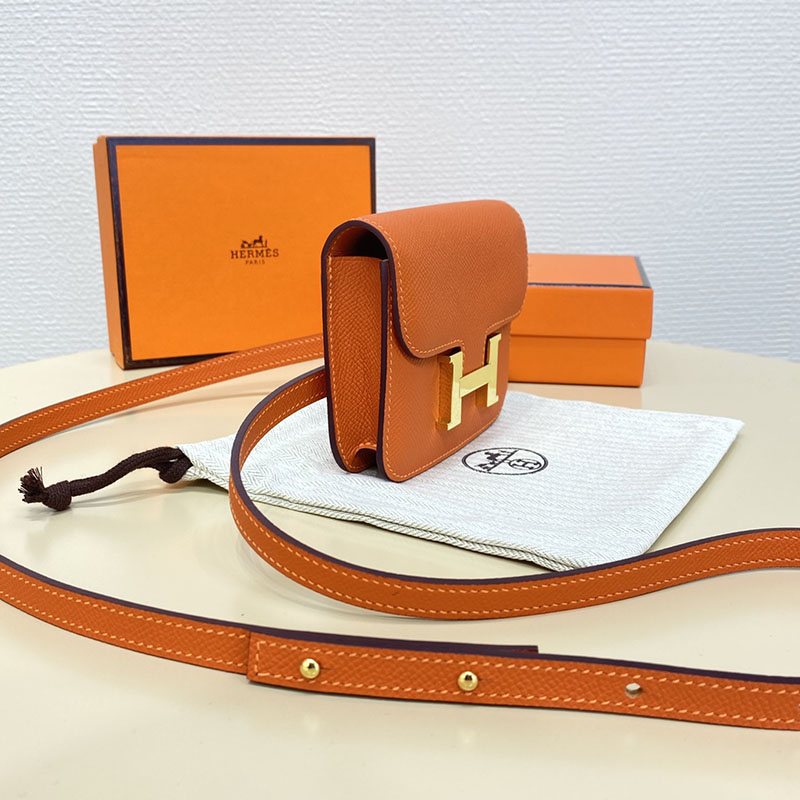 エルメス通販 HERMES 財布 コンスタンス スリム オレンジ ヴォー・エプソン ゴールド金具 H082060CC93 エルメス 斜めがけ ミニ - 画像 (10)