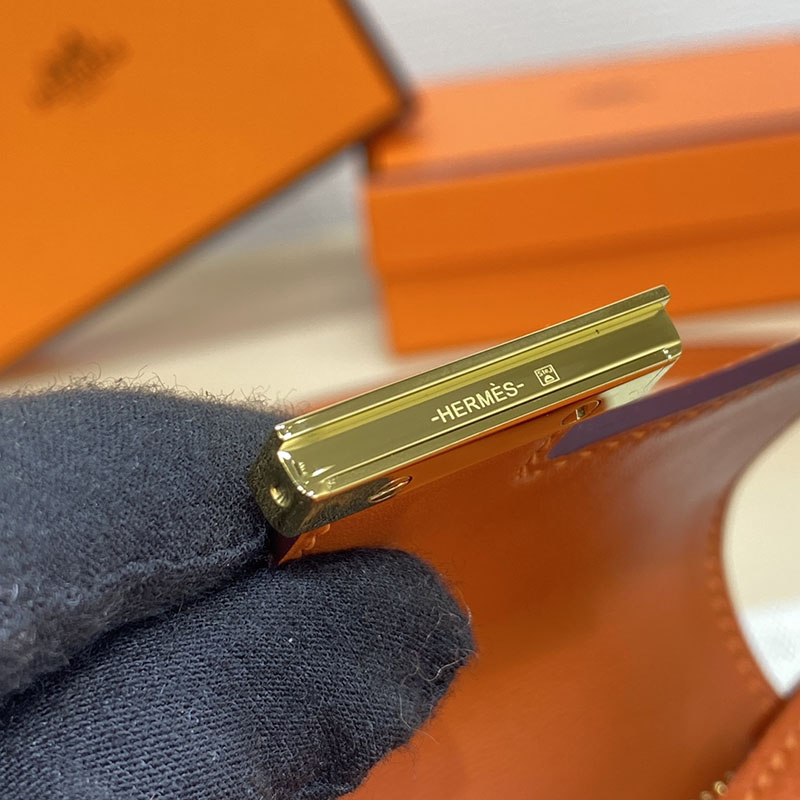 エルメス通販 HERMES 財布 コンスタンス スリム オレンジ ヴォー・エプソン ゴールド金具 H082060CC93 エルメス 斜めがけ ミニ - 画像 (6)