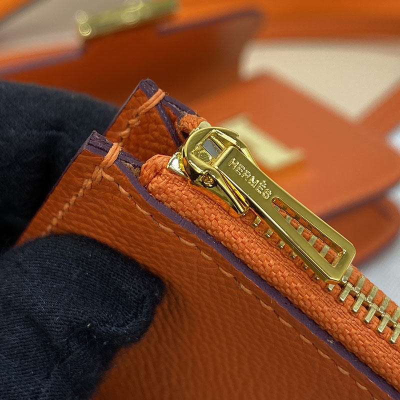 エルメス通販 HERMES 財布 コンスタンス スリム オレンジ ヴォー・エプソン ゴールド金具 H082060CC93 エルメス 斜めがけ ミニ - 画像 (5)
