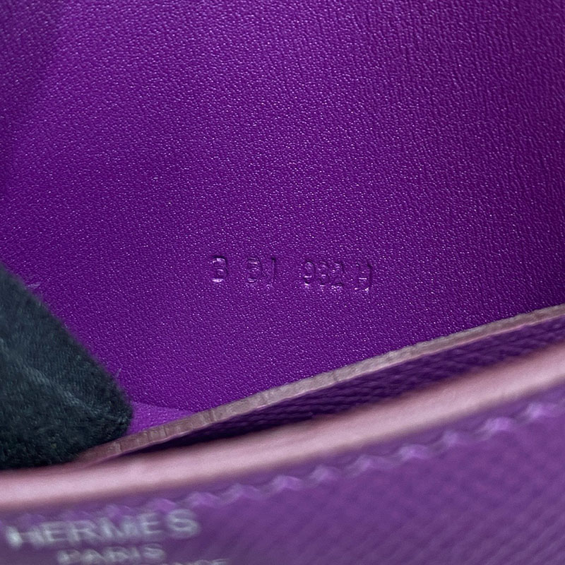エルメス通販 HERMES 財布 コンスタンス スリム アネモネ ヴォー・エプソン シルバー金具 H082060CKP9 コンスタンス スリム 使い勝手 - 画像 (2)