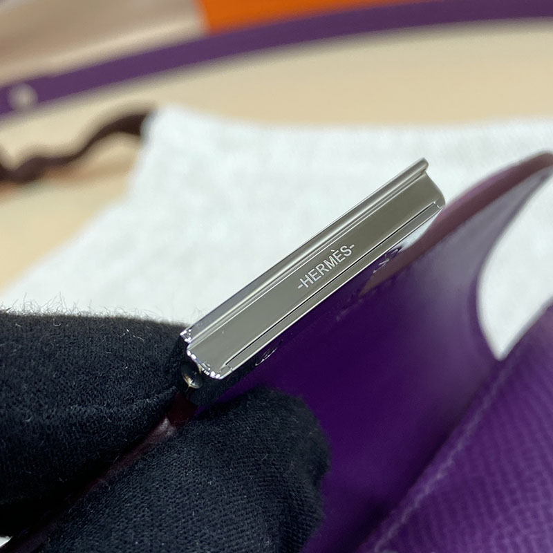 エルメス通販 HERMES 財布 コンスタンス スリム アネモネ ヴォー・エプソン シルバー金具 H082060CKP9 コンスタンス スリム 使い勝手 - 画像 (6)