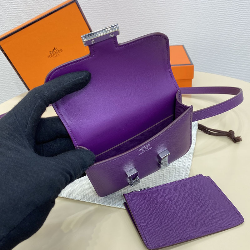 エルメス通販 HERMES 財布 コンスタンス スリム アネモネ ヴォー・エプソン シルバー金具 H082060CKP9 コンスタンス スリム 使い勝手 - 画像 (3)