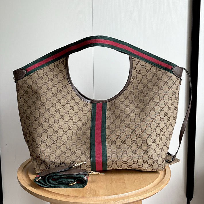 グッチ直営アウトレット店 GUCCI ジリオ ラージ トートバッグ ベージュ&ダークブラウン 853971 FAFFP 2547 グッチ トートバッグ 新作 - 画像 (9)
