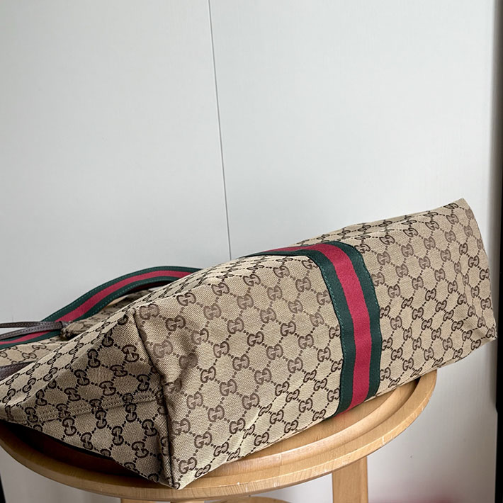 グッチ直営アウトレット店 GUCCI ジリオ ラージ トートバッグ ベージュ&ダークブラウン 853971 FAFFP 2547 グッチ トートバッグ 新作 - 画像 (6)
