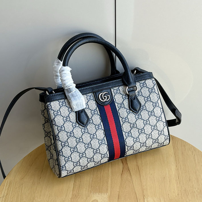グッチ直営アウトレット店 GUCCI オフィディア スモール トートバッグ ベージュ&ブルー/ブルー 836840 FAE0J 4076 GUCCI ショルダーバッグ 人気 - 画像 (5)
