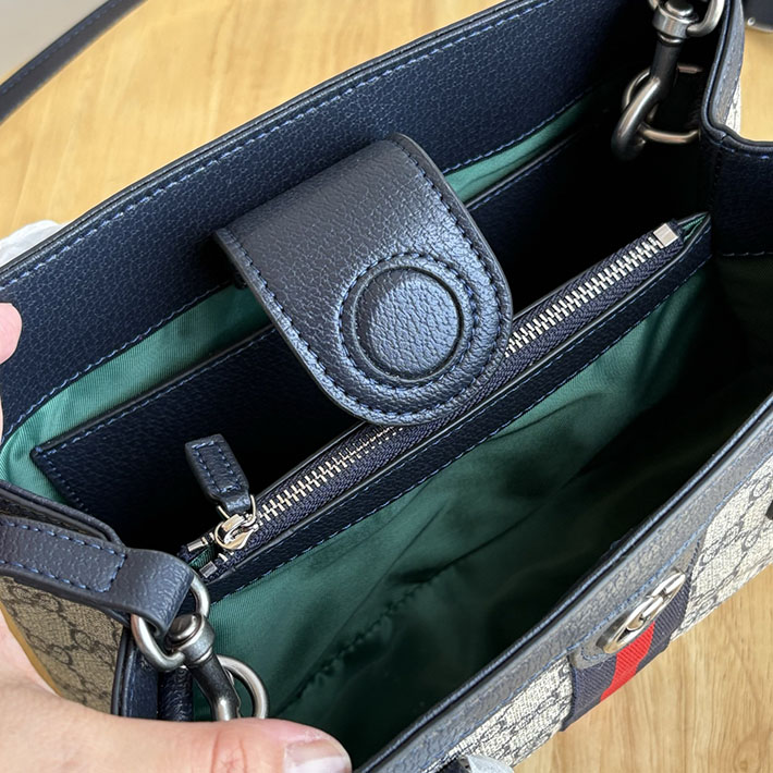 グッチ直営アウトレット店 GUCCI オフィディア スモール トートバッグ ベージュ&ブルー/ブルー 836840 FAE0J 4076 GUCCI ショルダーバッグ 人気 - 画像 (4)