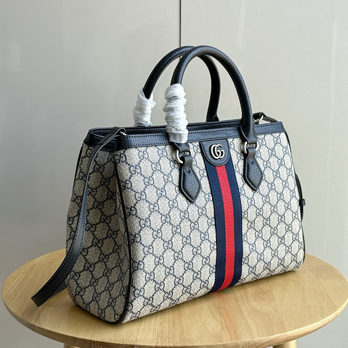 グッチ直営アウトレット店 GUCCI 2WAYトートバッグ ダブルGロゴ ベージュ&ブルー/ブルー 836839 FAE0J 4076 GUCCI バッグ 芸能人 - 画像 (8)