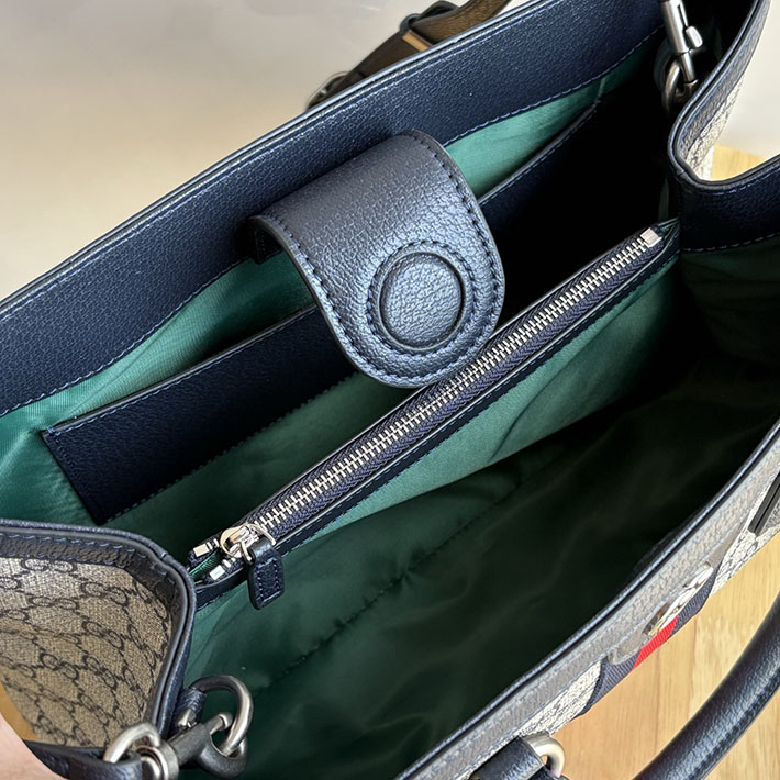 グッチ直営アウトレット店 GUCCI 2WAYトートバッグ ダブルGロゴ ベージュ&ブルー/ブルー 836839 FAE0J 4076 GUCCI バッグ 芸能人 - 画像 (5)