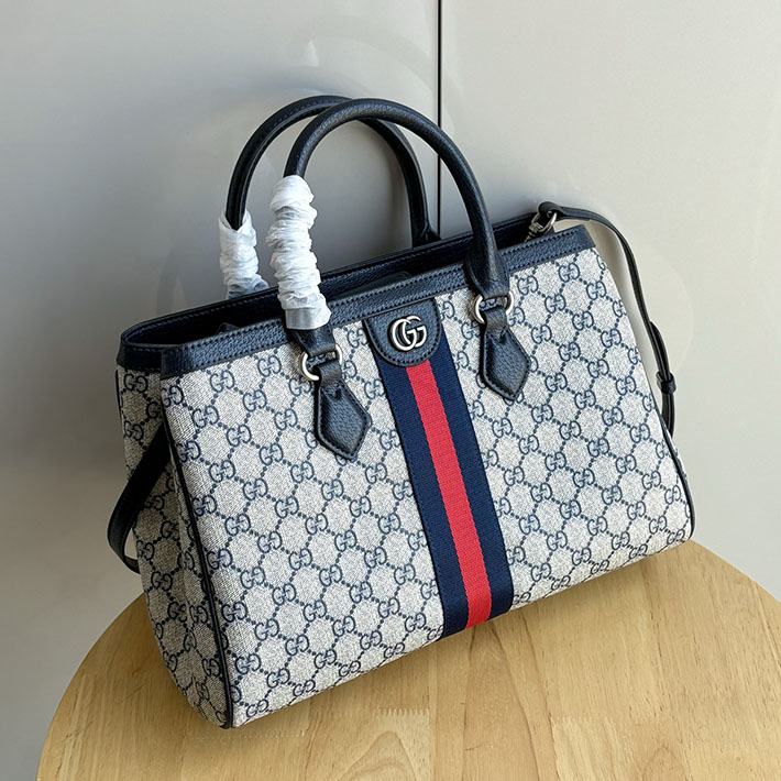 グッチ直営アウトレット店 GUCCI 2WAYトートバッグ ダブルGロゴ ベージュ&ブルー/ブルー 836839 FAE0J 4076 GUCCI バッグ 芸能人 - 画像 (2)