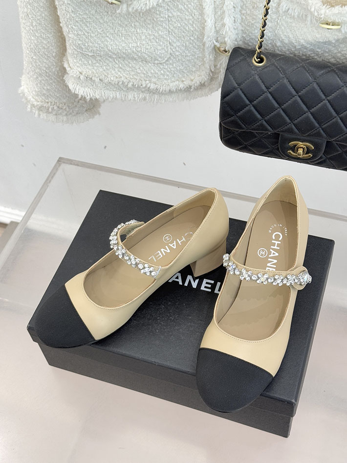 最高級シャネルスーパーコピー CHANEL メリージェーン フラットシューズ パンプス レザー 新作シューズ ベージュ 2630905 シャネル風パンプス - 画像 (9)
