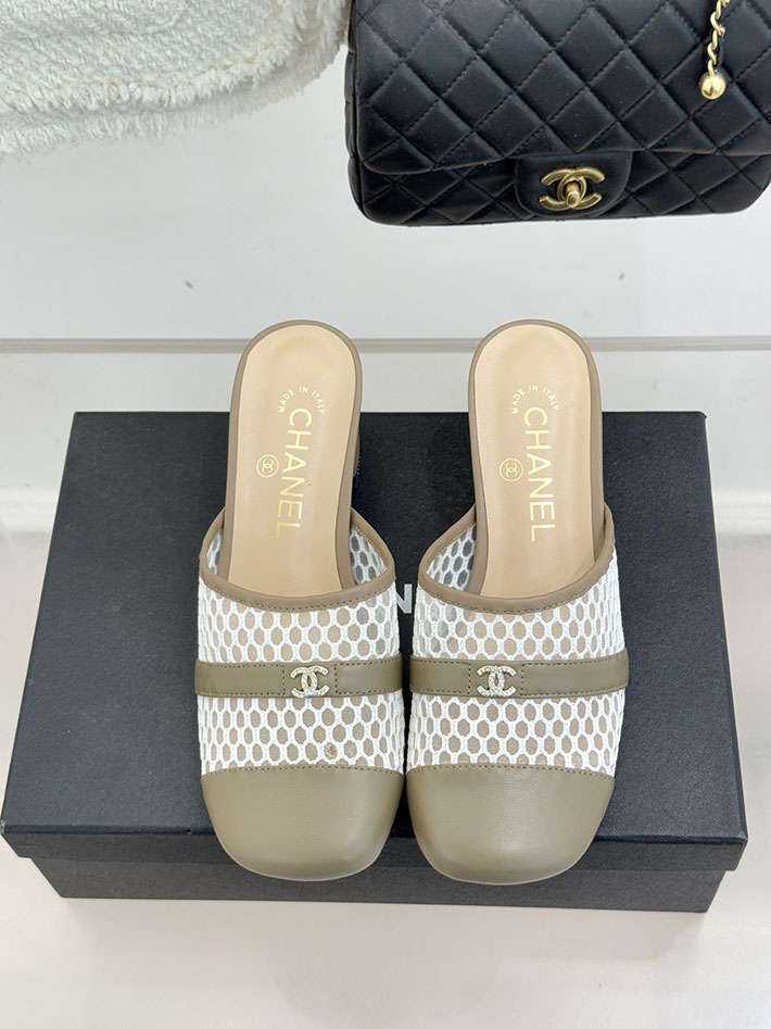 最高級シャネルスーパーコピー CHANEL ミュール サンダルギンガムチェック レザー 靴 グレー 2630906 シャネル風サンダル - 画像 (7)