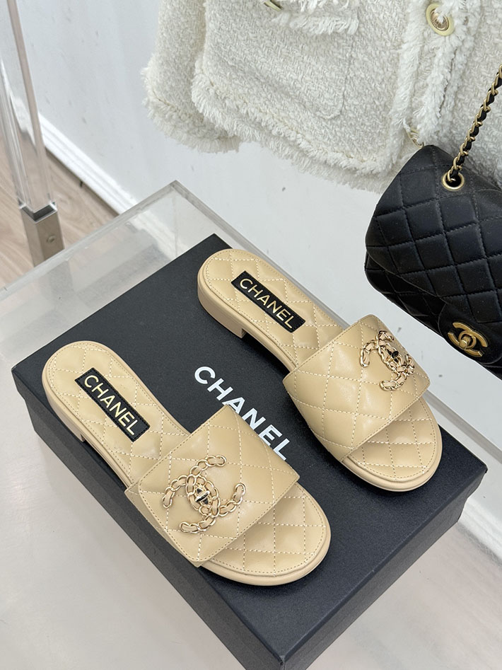 最高級シャネルスーパーコピー CHANEL ココマーク キルティング レザー ミュール サンダル ベージュ 2630915 シャネル サンダル 安い - 画像 (8)