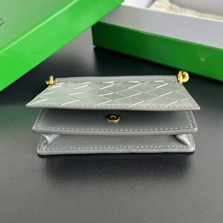 最高級ボッテガコピー Bottega Veneta ソルスティス ビジネスカードケース アゲートグレー 810596V4R411556 ボッテガ カードケース レディース - 画像 (6)
