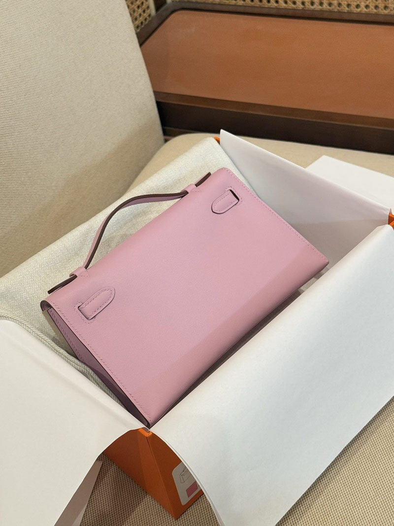 エルメス ポシェットケリーの通販 HERMES ポシェットケリー モーヴペール スイフト シルバー金具 H084047CC09 エルメス ケリー ピンク - 画像 (2)