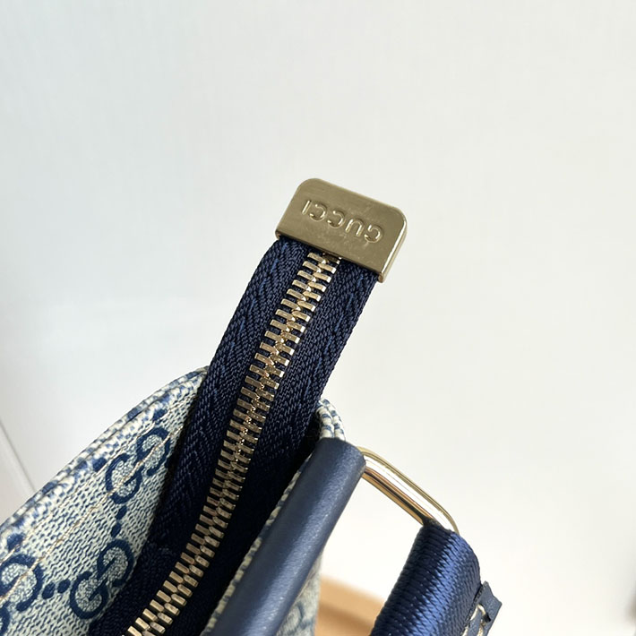 グッチ直営アウトレット店 GUCCI GGインプリメ クロスボディ ショルダーバッグ 斜め掛け マチなし PVC ベージュ&ブルー 2632157 GUCCI ビジネスバッグ メンズ - 画像 (4)