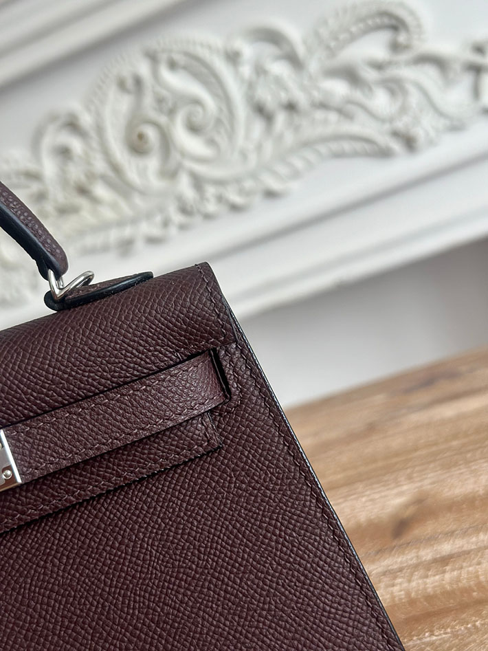 エルメス ショルダーバッグの定価 HERMES ケリーミニ2 ルージュセリエ ヴォーエプソン シルバー金具 H073663CK0G エルメス ミニ ショルダー - 画像 (6)