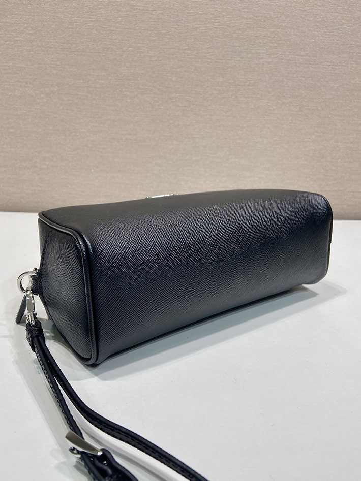 プラダ バッグ メンズ 新作 PRADA サフィアーノレザー ポーチ ブラック 2NE065_PN9_F0002 プラダ ポーチ メンズ - 画像 (5)