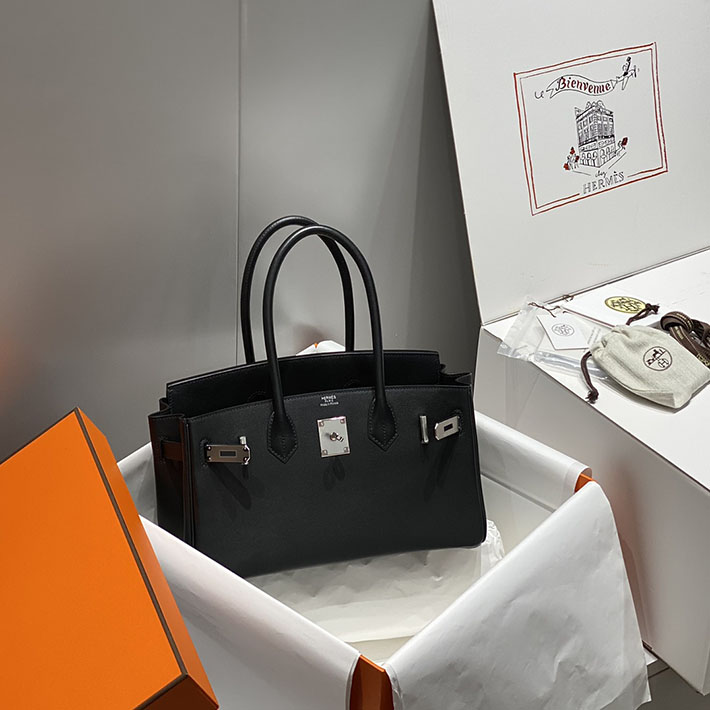 ショルダーバーキン29の定価 HERMES バーキンショルダーライト 29 ブラック スイフト シルバー金具 H085237CK89 shoulder birkin 29 - 画像 (10)