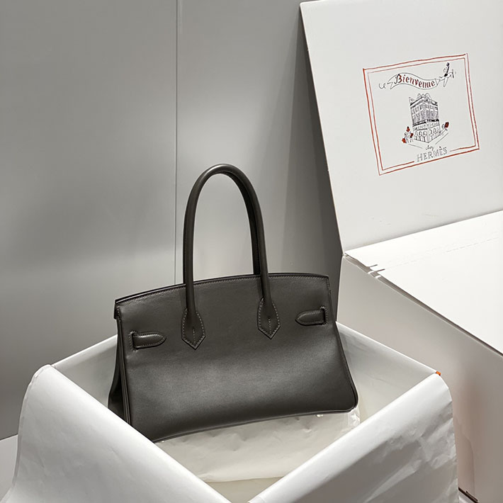 ショルダーバーキン29の定価 HERMES バーキンショルダーライト 29 エベンヌ スイフト シルバー金具 H085237CK46 バーキン ショルダー ライト29 - 画像 (8)