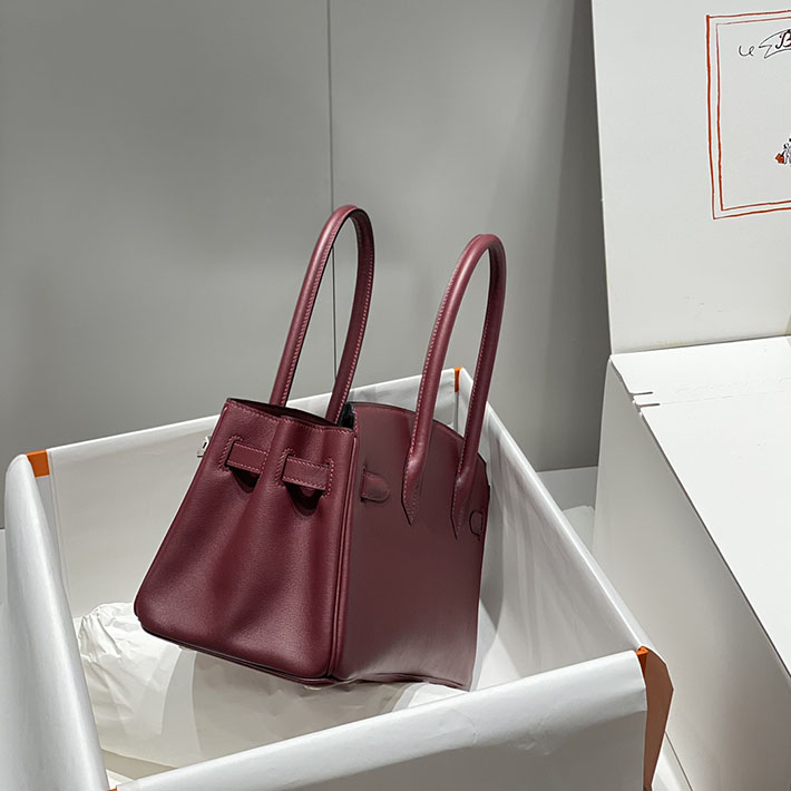 ショルダーバーキン29の定価 HERMES バーキンショルダーライト 29 ボルドー スイフト シルバー金具 H085237CK57 ショルダーバーキン 新作 - 画像 (7)