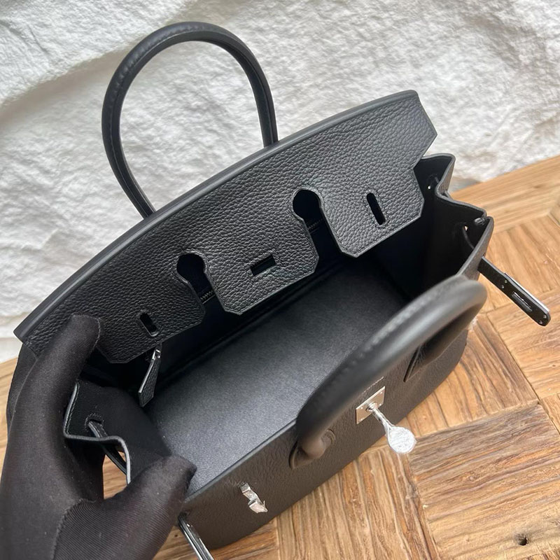 エルメス バーキン 並行輸入 HERMES バーキン25 黒 ブラック フィヨルド シルバー金具 2634005 バーキン25 黒 定価 - 画像 (5)