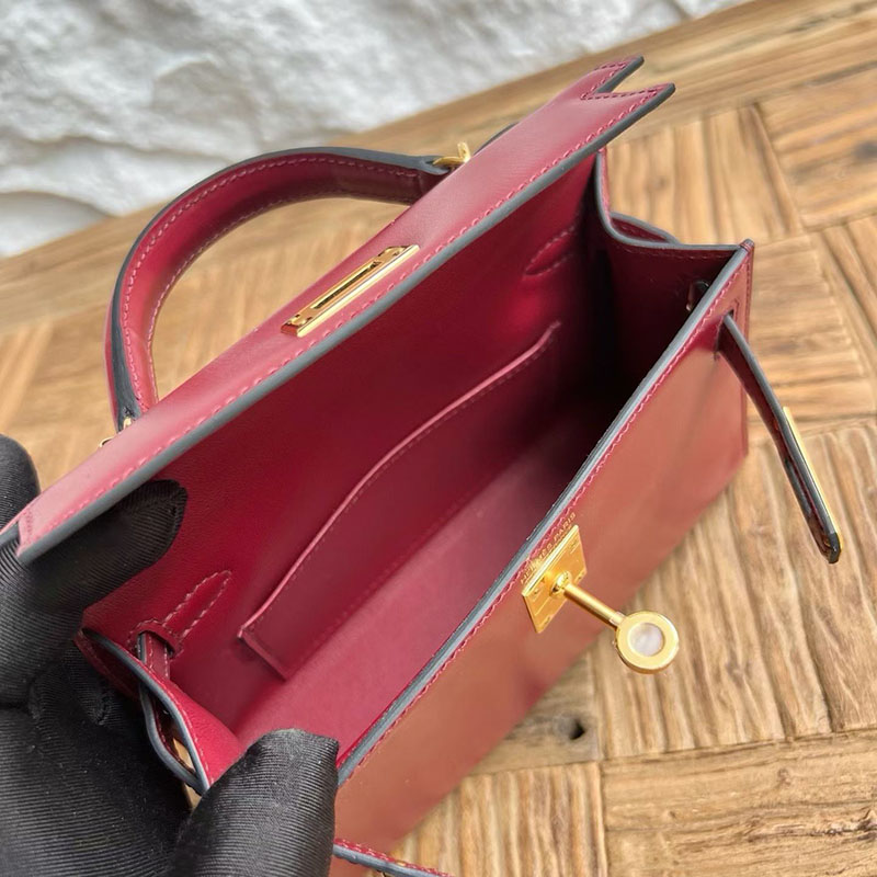エルメス ケリーミニ2の通販 HERMES ケリーミニ2 外縫い ルージュアッシュ ボックスカーフ ゴールド金具 2634024 エルメス ミニケリー 定価 - 画像 (5)