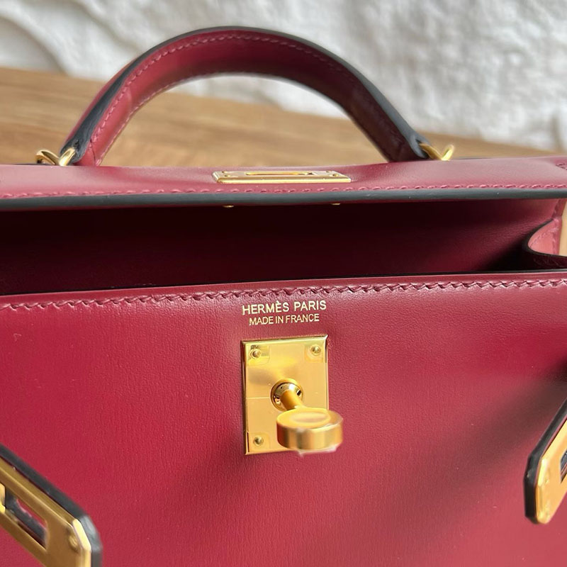 エルメス ケリーミニ2の通販 HERMES ケリーミニ2 外縫い ルージュアッシュ ボックスカーフ ゴールド金具 2634024 エルメス ミニケリー 定価 - 画像 (4)