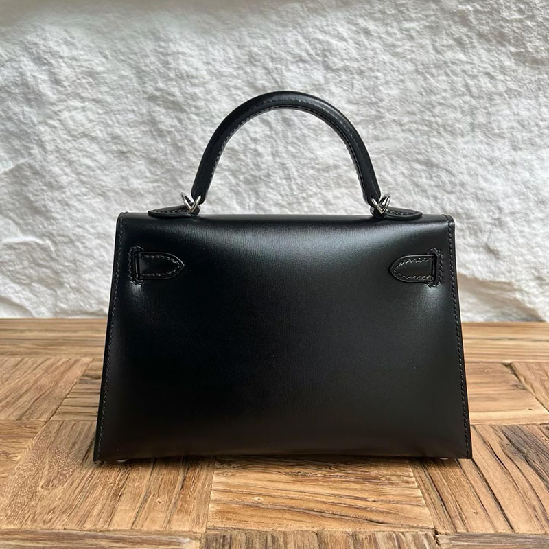 エルメスコピー通販 HERMES ケリーミニ2 外縫い ブラック ボックスカーフ シルバー金具 2634025 エルメス ケリー コピー - 画像 (8)