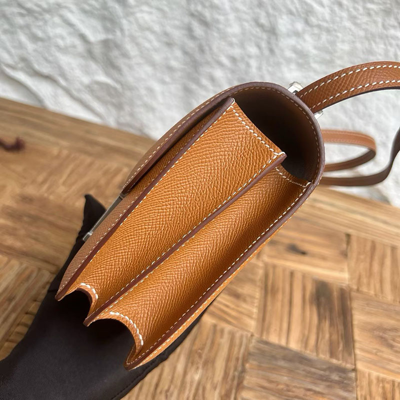 エルメスコピー通販 HERMES コンスタンス3 ミニ ゴールド ヴォーエプソン シルバー金具 H056341CK37 レディース エルメス ショルダーバッグ - 画像 (7)