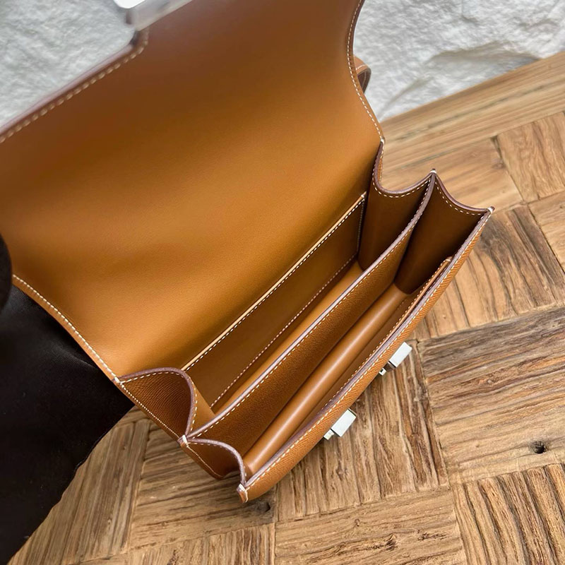 エルメスコピー通販 HERMES コンスタンス3 ミニ ゴールド ヴォーエプソン シルバー金具 H056341CK37 レディース エルメス ショルダーバッグ - 画像 (6)