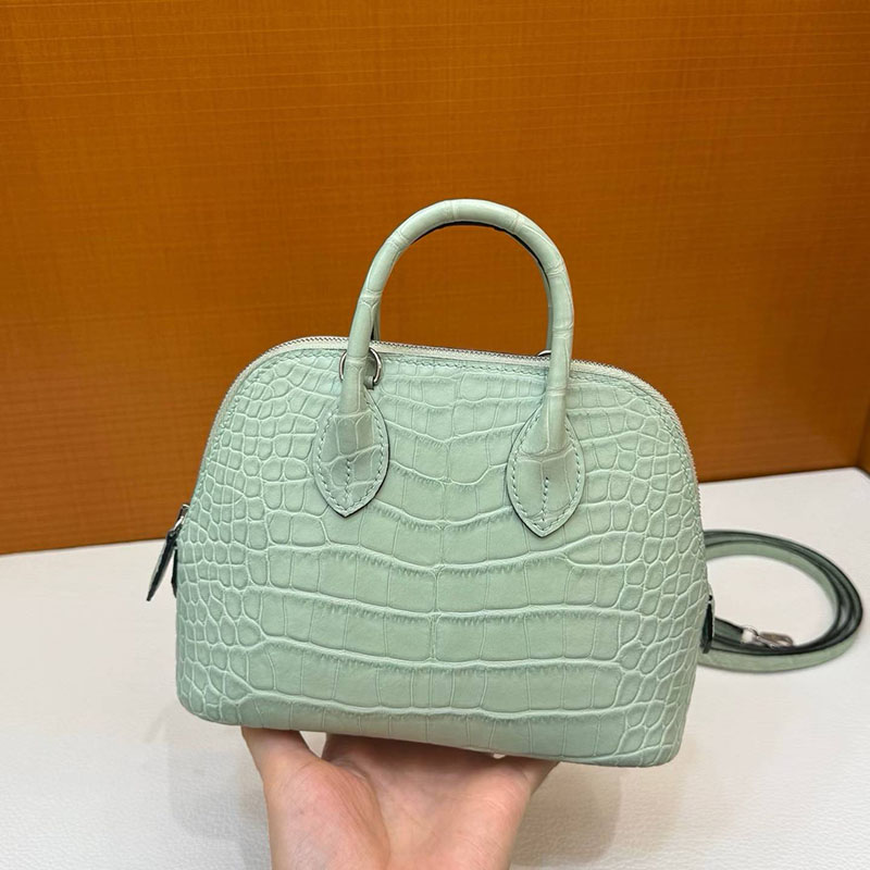エルメスコピー通販 HERMES ボリード1923 ミニ ヴェールデュー クロコダイル シルバー金具 2634120 エルメス ミニバッグ クロコダイル - 画像 (4)