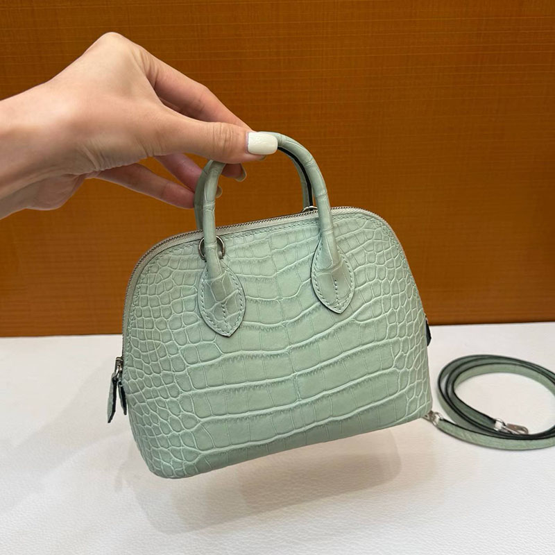 エルメスコピー通販 HERMES ボリード1923 ミニ ヴェールデュー クロコダイル シルバー金具 2634120 エルメス ミニバッグ クロコダイル - 画像 (3)